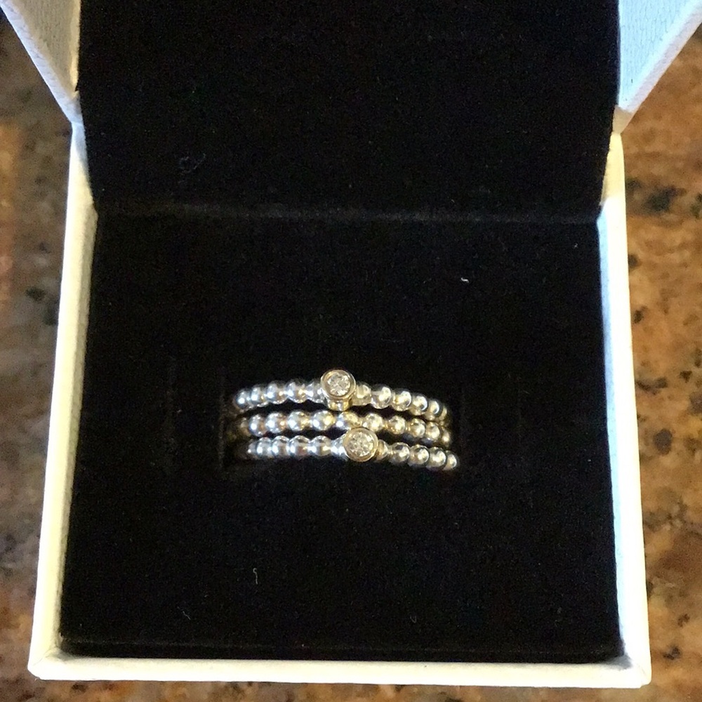 Pandora Set Of Three Stack Rings